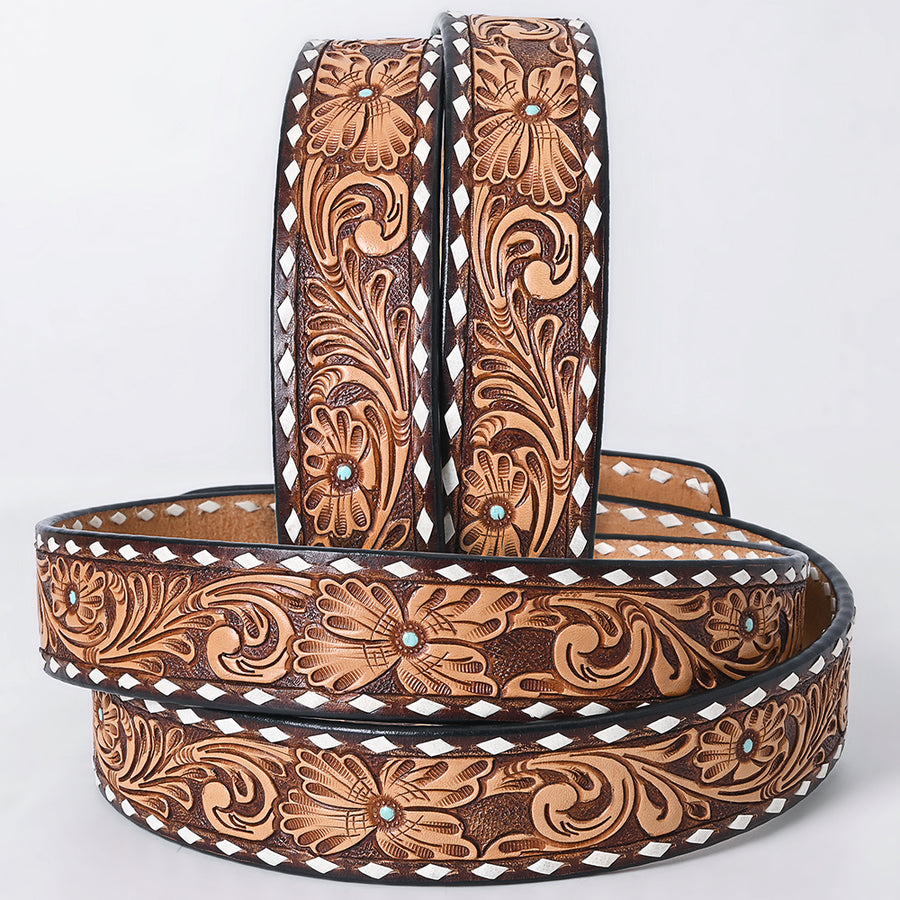 American Darling Belt Beautifully Hand Tooled Leather Unisex | Western Handcrafted
