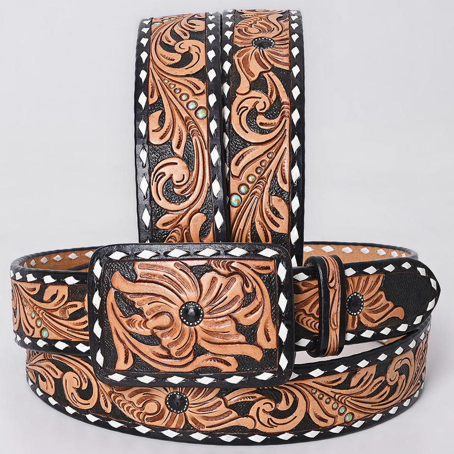 AMERICAN DARLING Beautifully Hand Tooled American Leather Unisex Belt - Uhorse