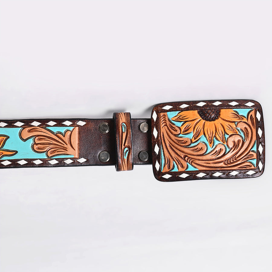 American Darling Beautifully Hand tooled Leather Unisex Belt| Western Belt | Handcrafted