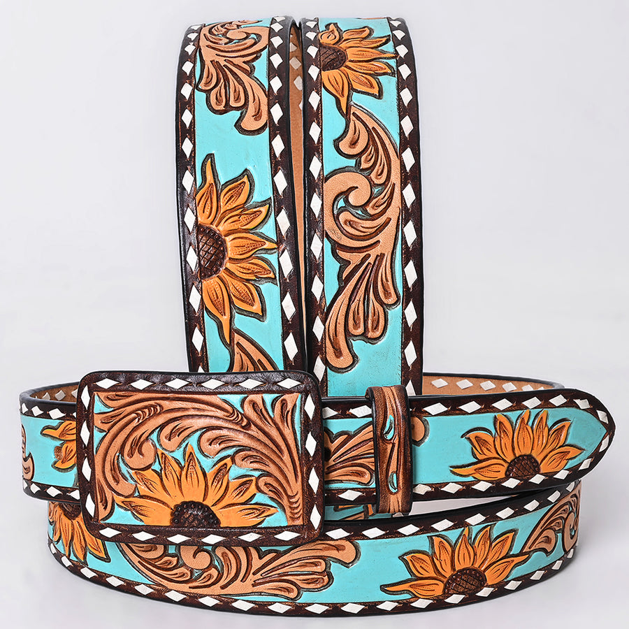 AMERICAN DARLING Beautifully Hand Tooled American Leather Unisex Belt - Uhorse