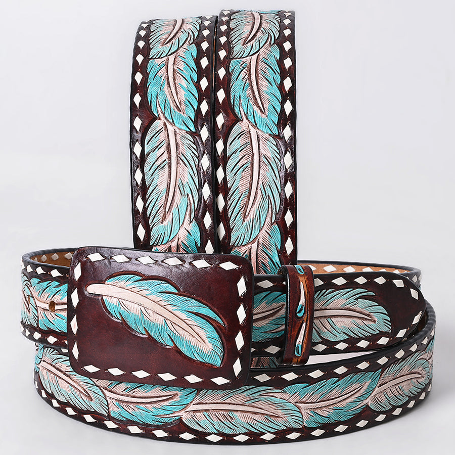 AMERICAN DARLING Beautifully Hand Tooled American Leather Unisex Belt - Uhorse