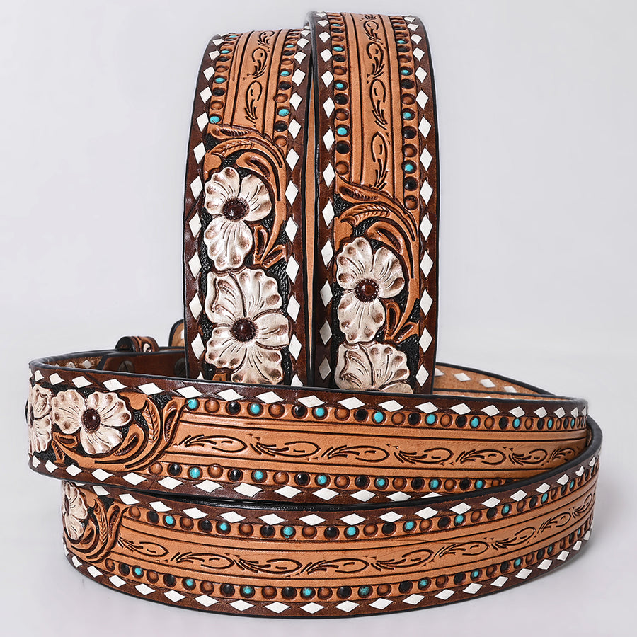 American Darling Beautifully Hand tooled Leather Unisex Belt| Western Belt | Handcrafted