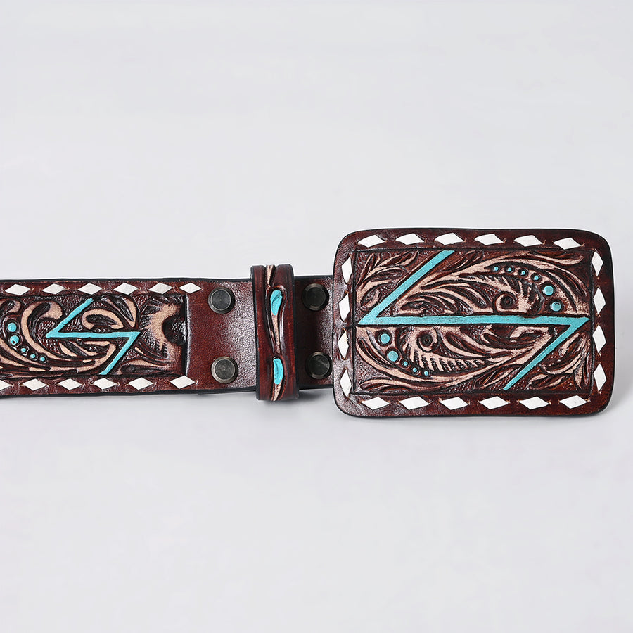 American Darling Beautifully Hand tooled Leather Unisex Belt| Western Belt | Handcrafted