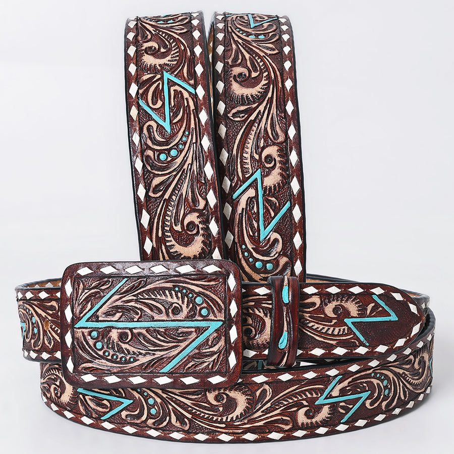 AMERICAN DARLING Beautifully Hand Tooled American Leather Unisex Belt - Uhorse