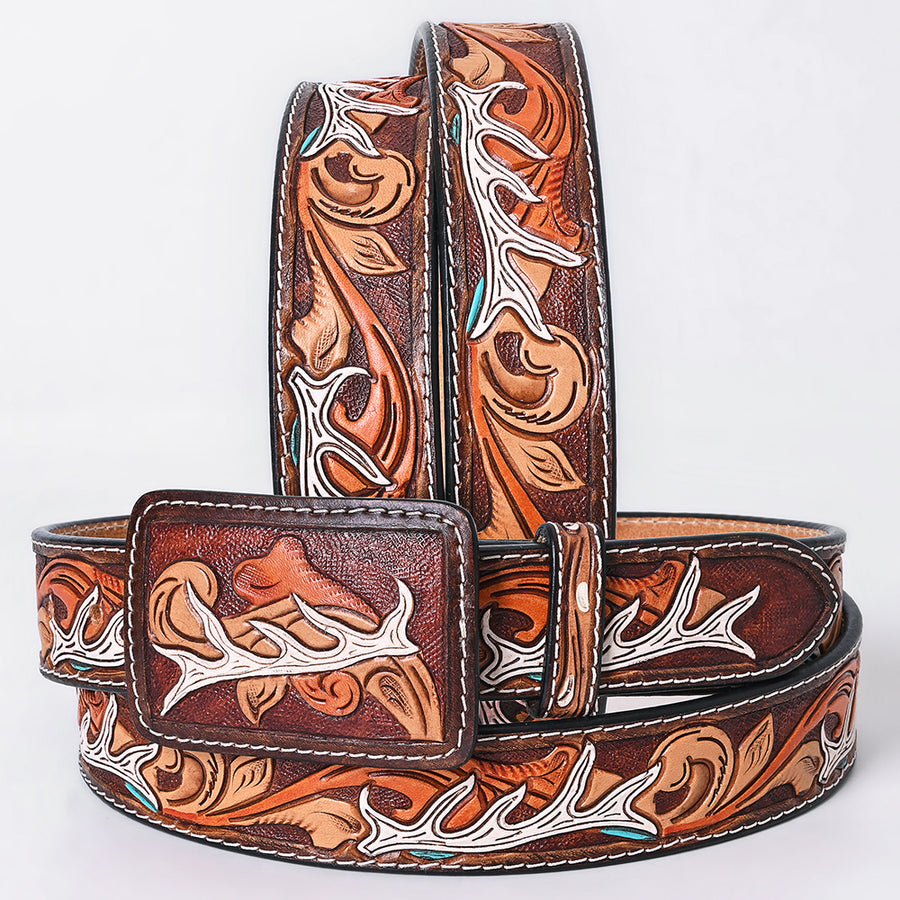 AMERICAN DARLING Beautifully Hand Tooled American Leather Unisex Belt - Uhorse