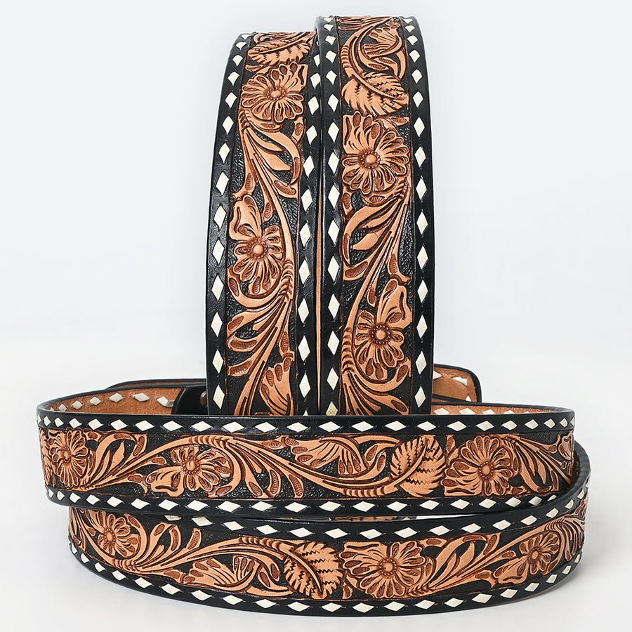 American Darling Belt Beautifully Hand Tooled Leather Unisex | Western Handcrafted