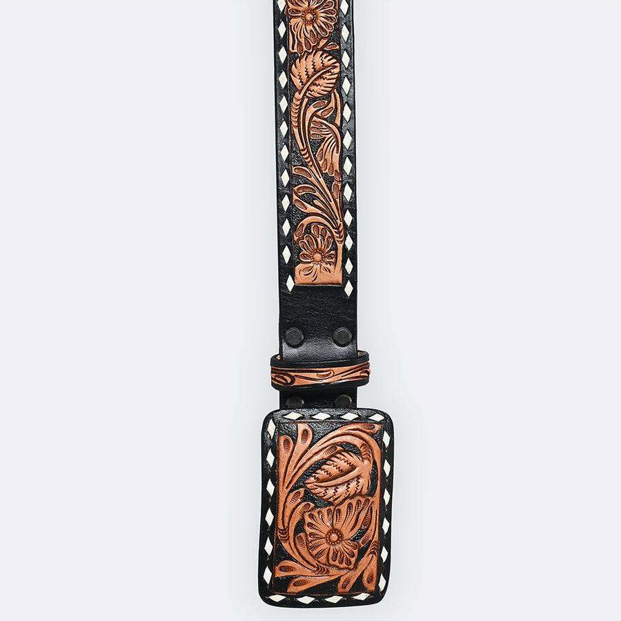 American Darling Belt Beautifully Hand Tooled Leather Unisex | Western Handcrafted