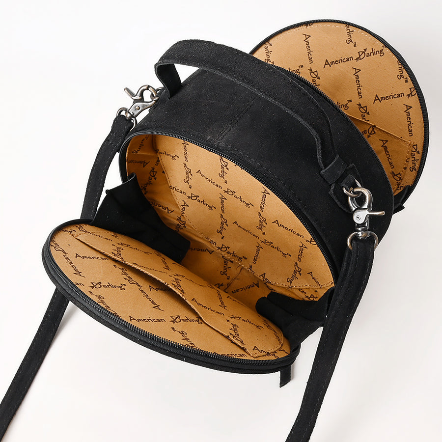 American Darling Genuine Suede Leather Women Canteen Bag Western Handbag Purse | Travel Clutch