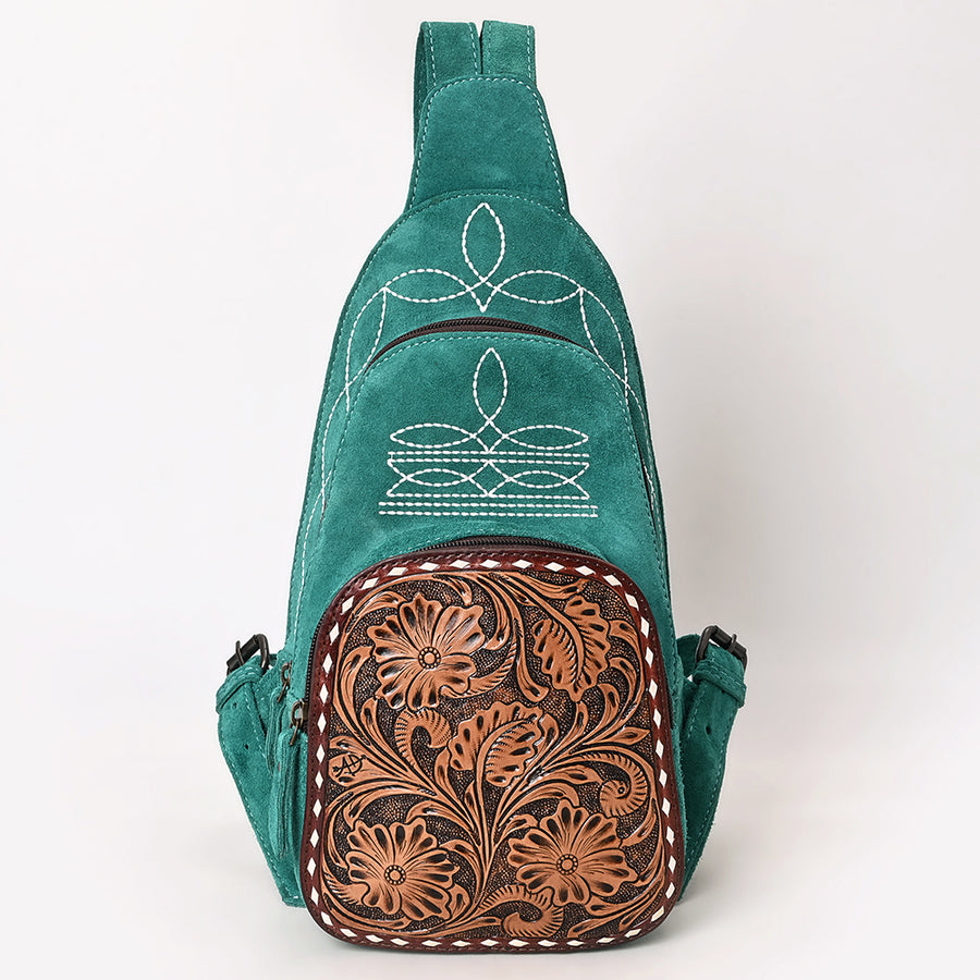 American Darling Sling Hand Tooled Genuine Leather Suede bag | Fanny Pack for Women