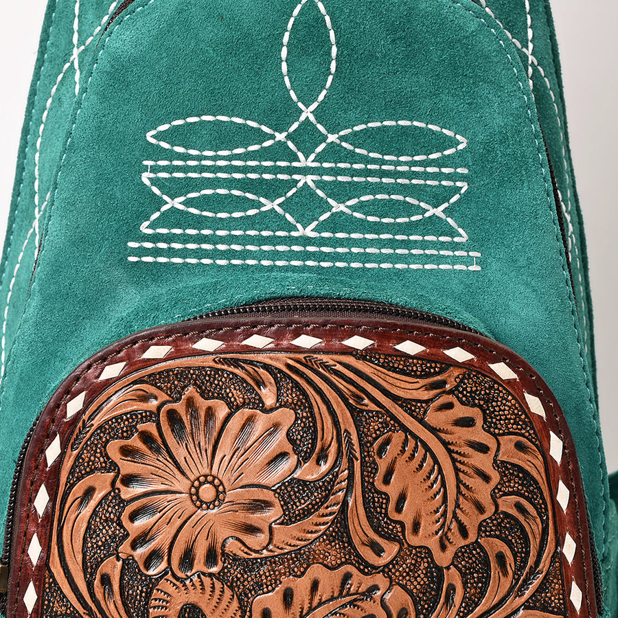 American Darling Sling Hand Tooled Genuine Leather Suede bag | Fanny Pack for Women
