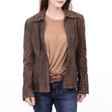 ADJKTLTR04 Genuine Vintage leather Women shirt jacket dress ladies girl