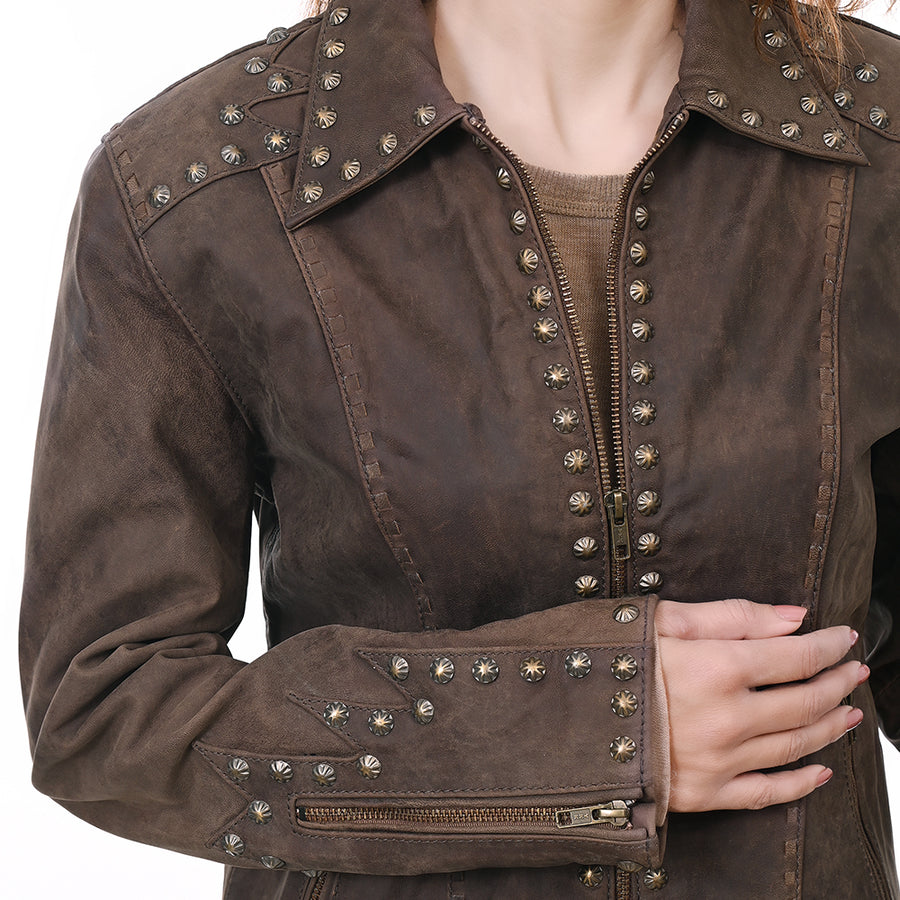 American Darling Genuine Vintage leather Women Blazer dress Shirt jacket ladies Girl| | for
