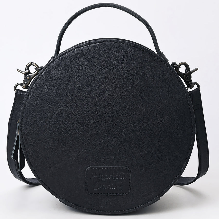 American Darling Hair On Crocodile Embossed Genuine Leather Canteen Bag | Round Western Crossbody | Adjustable Strap | Premium Craftsmanship