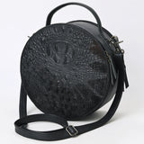 American Darling Canteen Crocodile Embossed Genuine Leather Women Bag Western Handbag Purse