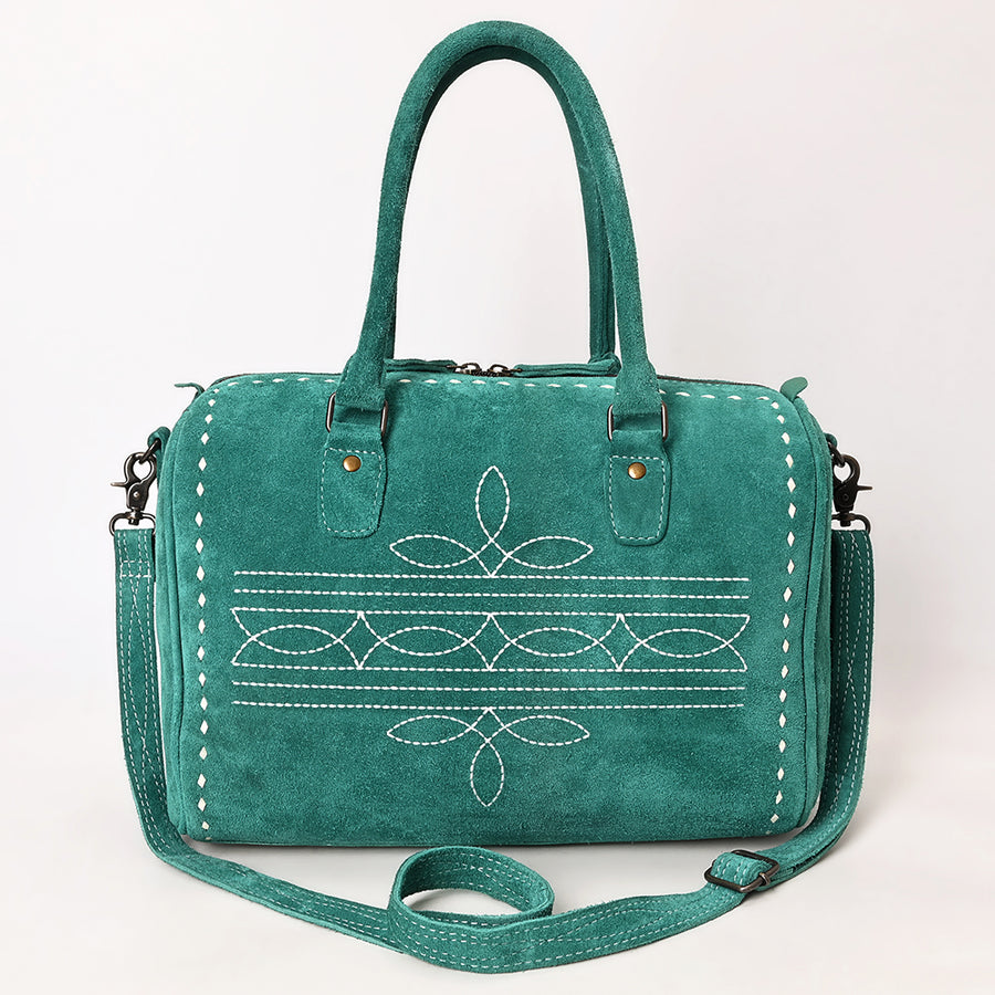 American Darling Duffel Genuine Suede Leather women's bag, western handbag, purse| handbag | Hand tooled purse