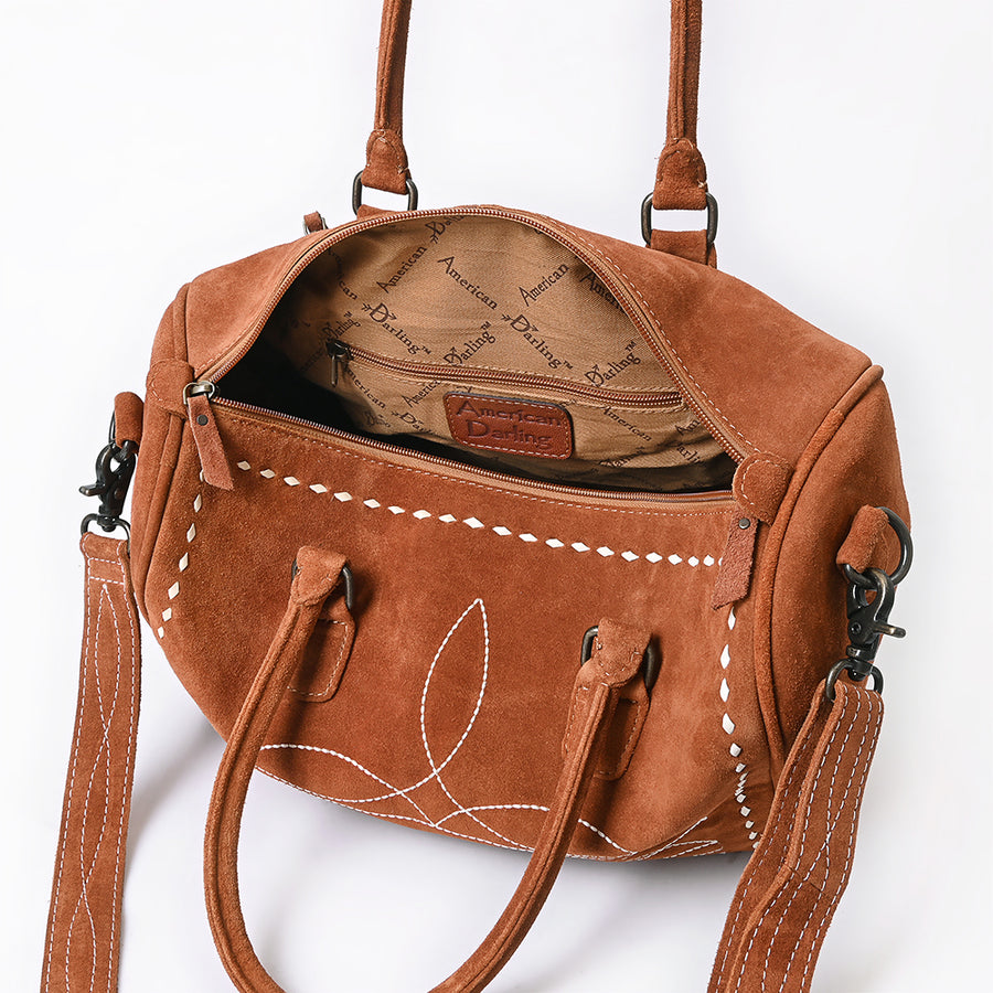 American Darling Duffel Genuine Suede Leather women's bag, western handbag, purse| handbag | Hand tooled purse