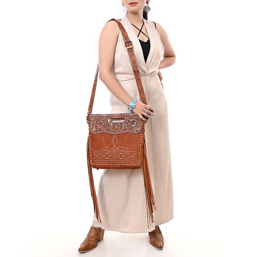 American Darling Crossbody Beautifully Hand Tooled Genuine Leather Women's Bag Western Handbag Purse| Bag