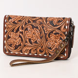 American Darling Wristlet Beautifully Hand Tooled  Genuine Leather women bag western handbag purse