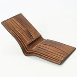 American Darling Hand-Tooled Leather Wallet Hand Bag with Floral Carving Buck Stitching Full-Grain Leather Compartments & Durable Construction