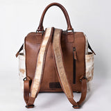 American Darling Western Leather Backpack Bag with Hair-On Cowhide, Genuine Full-Grain Leather, Eco-Friendly Vegetable-Tanned Build, Spacious Interior, YKK Zipper
