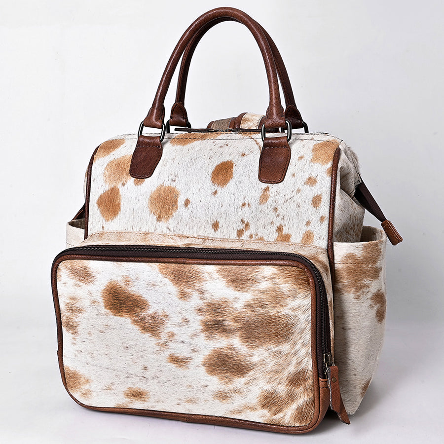 American Darling Western Leather Backpack Bag with Hair-On Cowhide and Full-Grain Leather - Uhorse