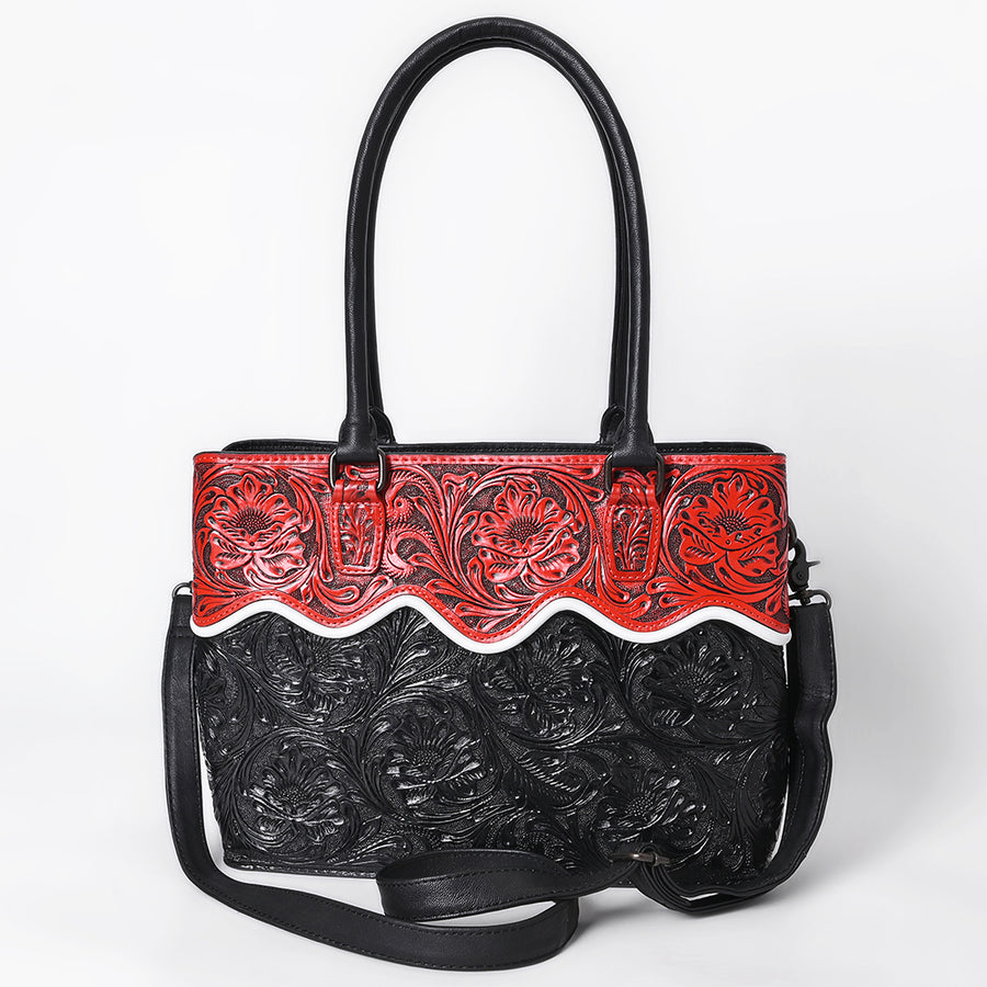 American Darling Western Hand Tooled Leather Tote Bag – Premium Floral Carved Genuine Leather, Spacious Everyday Tote with YKK Zipper & Durable Construction
