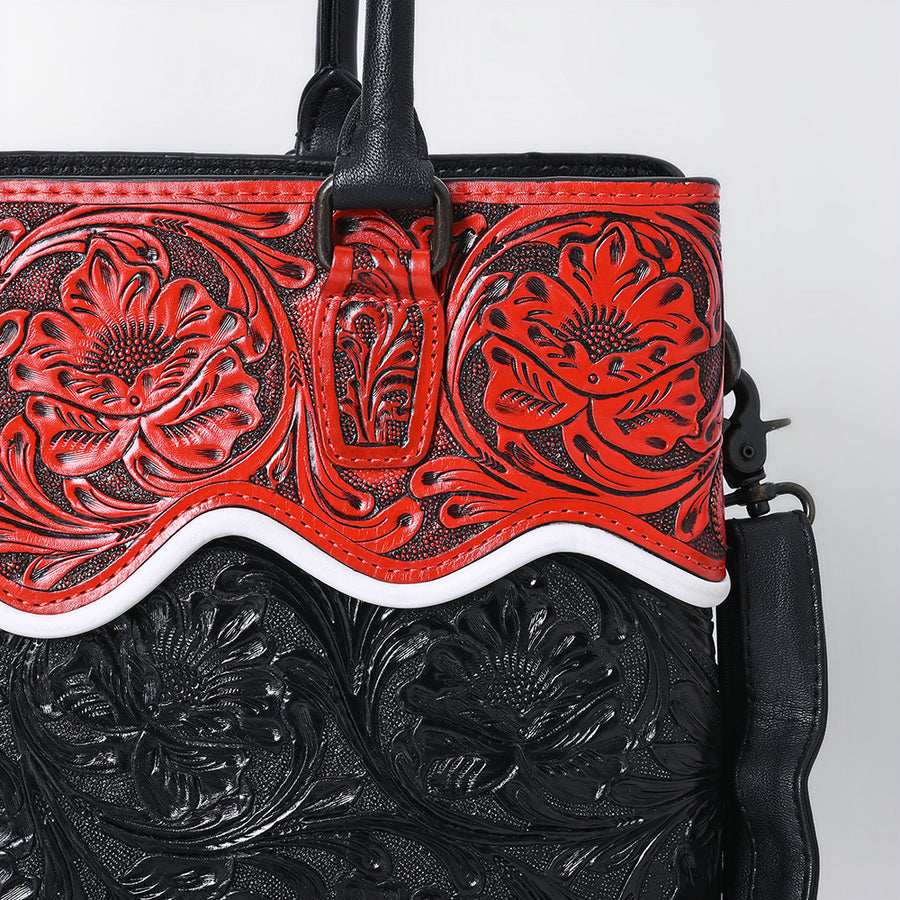American Darling Western Hand Tooled Leather Tote Bag – Premium Floral Carved Genuine Leather, Spacious Everyday Tote with YKK Zipper & Durable Construction