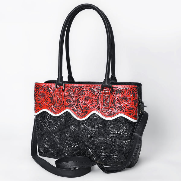American Darling Hand Tooled Western Leather Tote Bag | Floral Carved Genuine Leather - Uhorse