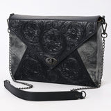 American Darling Envelope Hand Tooled Hair-on Genuine Leather women bag western handbag purse