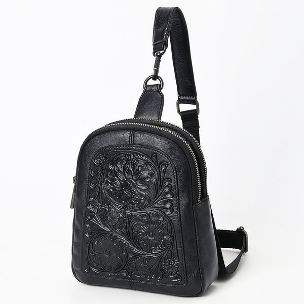 American Darling Sling Hand Tooled Genuine Leather Women Bag Western Handbag Purse | Fanny - Uhorse
