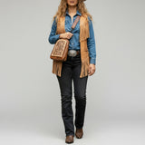 American Darling Sling Hand Tooled Genuine Leather Women Bag Western Handbag Purse | Fanny