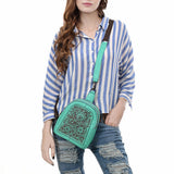 American Darling Sling Hand Tooled Genuine Leather Women Bag W.