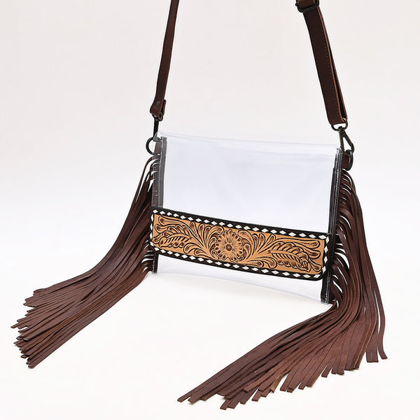 American Darling Clear Bag Beautifully Hand Tooled Genuine Leather Women Bag Western Handbag Purse - Uhorse