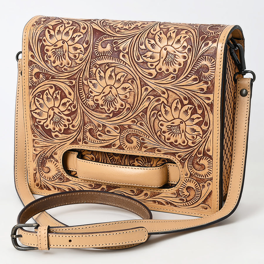 American Darling Small Crossbody Beautifully Hand Tooled Genuine Leather Women Bag Western Handbag Purse - Uhorse