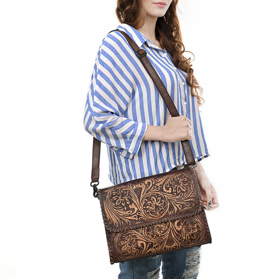 American Darling Wallet Beautifully Hand Tooled Genuine Leather Women Bag Western Handbag Purse | Handbags