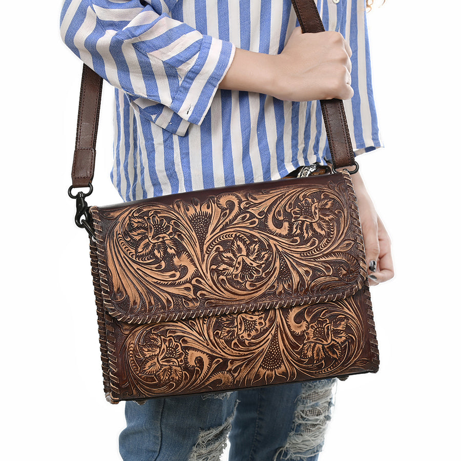 American Darling Wallet Beautifully Hand Tooled Genuine Leather Women Bag Western Handbag Purse | Handbags