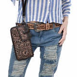 American Darling Wristlet Beautifully Hand Tooled Genuine Leather women bag western handbag purse