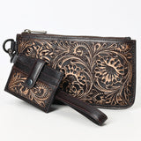 American Darling Wristlet Beautifully Hand Tooled Genuine Leather women bag western handbag purse