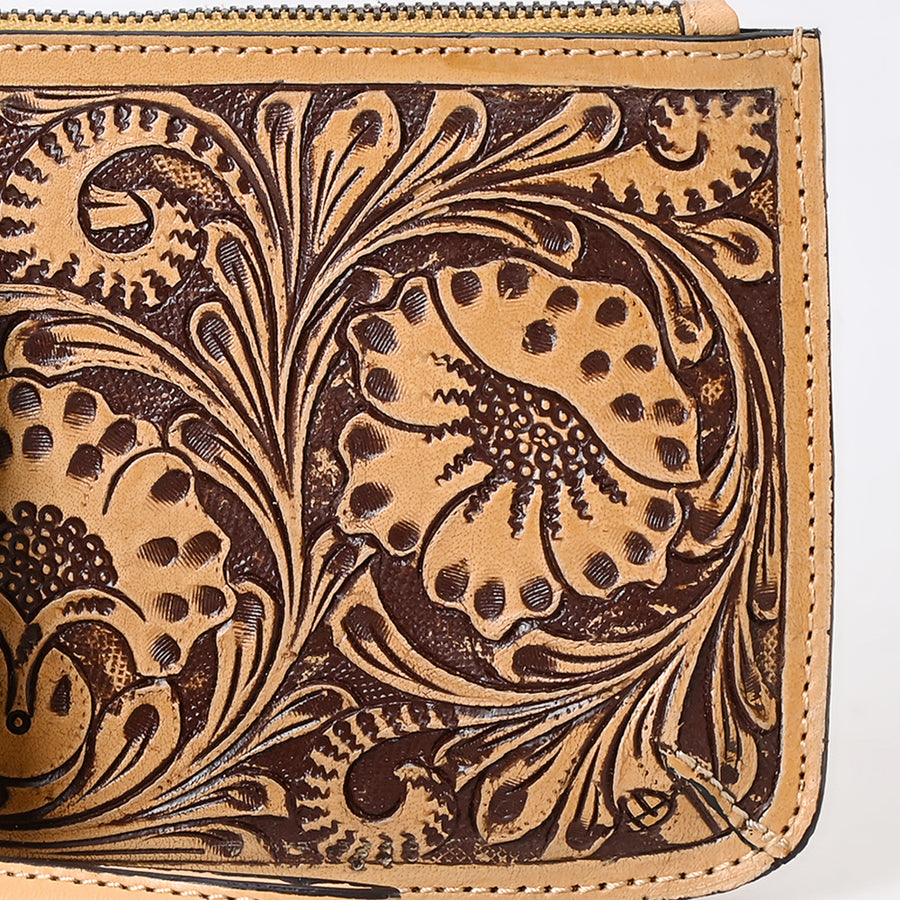 American Darling Wristlet Beautifully Hand Tooled Genuine Leather Women Bag Western Handbag Purse