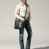 American Darling Large Crossbody Hand Tooled Genuine Leather Women Bag Western Handbag Purse