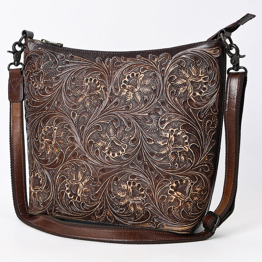 American Darling Large Crossbody Hand Tooled Genuine Leather Women Bag Western Handbag Purse