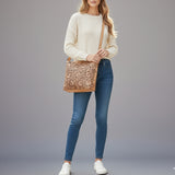 American Darling Large Crossbody Hand Tooled Genuine Leather Women Bag Western Handbag Purse