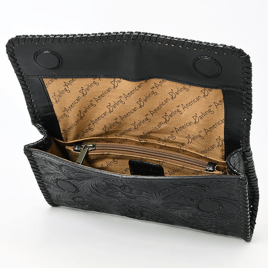 American Darling Clutch Beautifully Hand Tooled Genuine Leather women bag western handbag purse