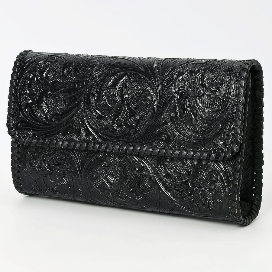 American Darling Clutch Beautifully Hand Tooled Genuine Leather women bag western handbag purse - Uhorse