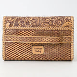 Clutch Beautifully Hand Tooled Genuine Leather women bag western handbag purse