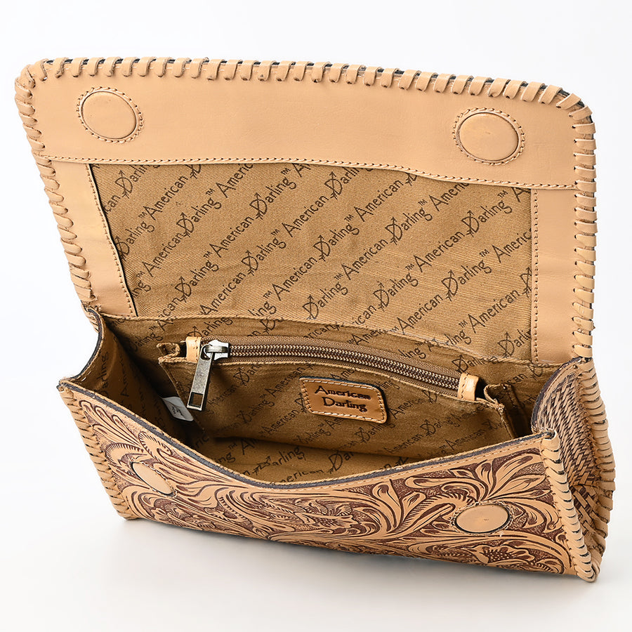 American Darling Clutch Beautifully Hand Tooled Genuine Leather women bag western handbag purse