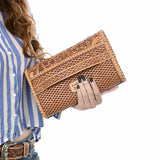 Clutch Beautifully Hand Tooled Genuine Leather women bag western handbag purse