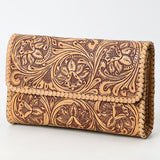 Clutch Beautifully Hand Tooled Genuine Leather women bag western handbag purse