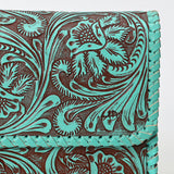 Clutch Beautifully Hand Tooled Genuine Leather women bag western handbag purse