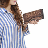 Clutch Beautifully Hand Tooled Genuine Leather women bag western handbag purse